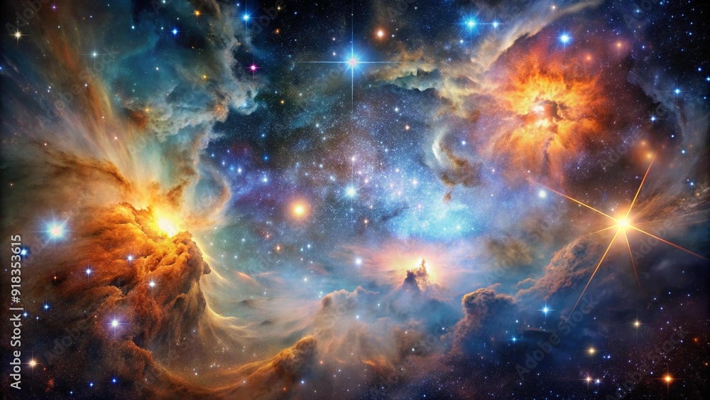 Poster a symphony of color and light: an immersive journey into the cosmic canvas generative ai
