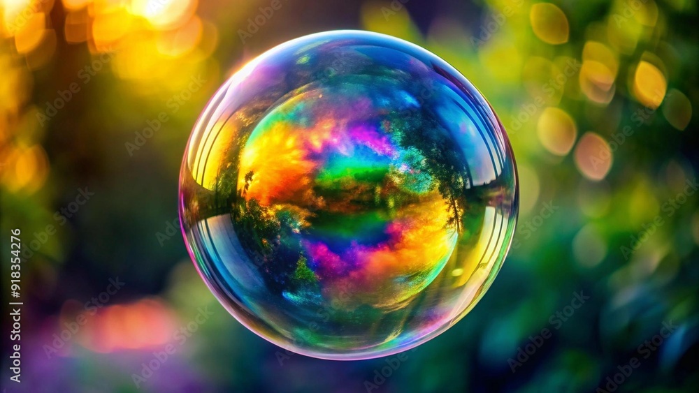 Canvas Prints ethereal rainbow shimmer: a symphony of colors in a soap bubble generative ai