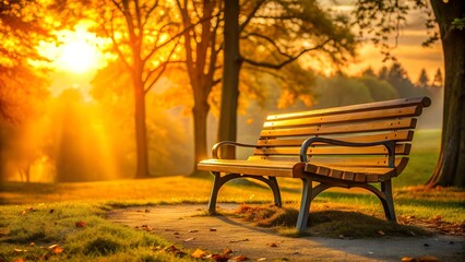 A Bench in the Golden Hour  Generative AI