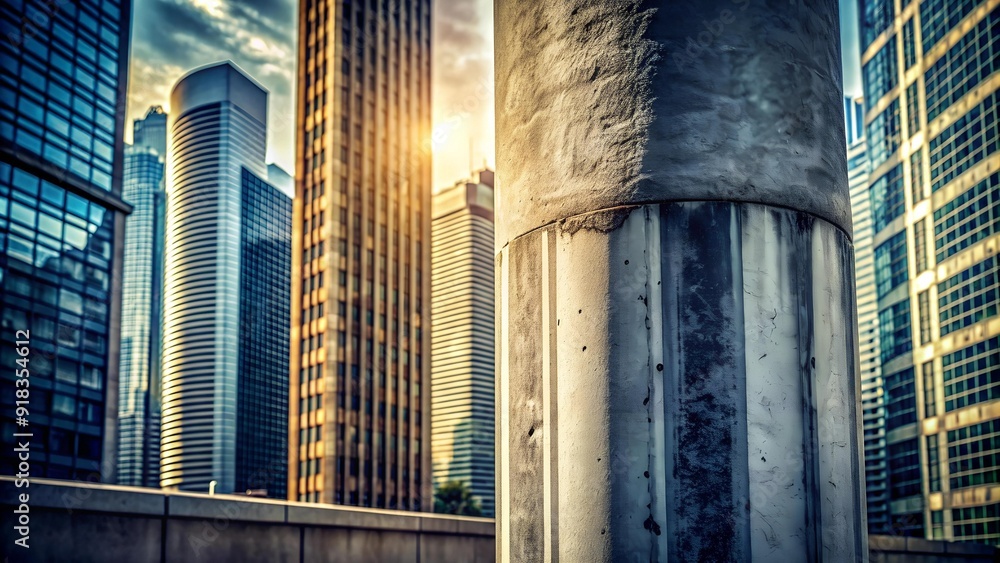 Aufkleber a powerful composition depicting the imposing nature of urban structures generative ai