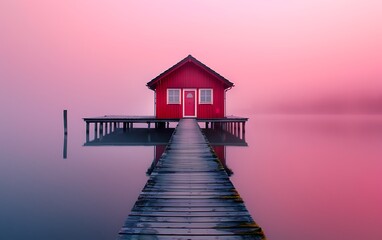 Dramatic Sunrise Over Boathouse In The Swan River