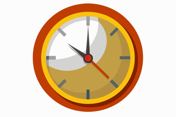 Round Clock with Red and Yellow Frame