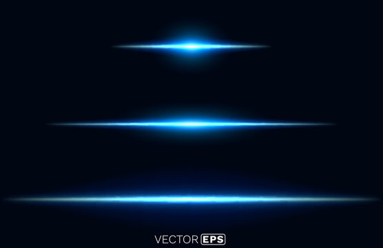 Laser light beam on black background. Vector illustration