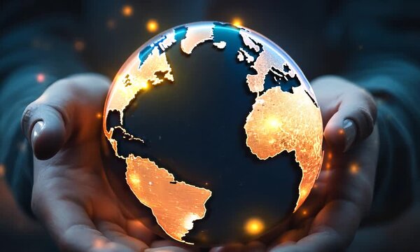 Person Holding Globe in Hands