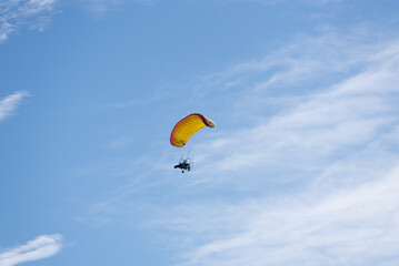 paragliding in sky
