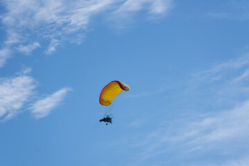 paragliding in sky