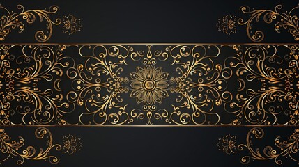 A luxurious gold pattern that could be used as a label border or packaging decoration for high-end cosmetic products.