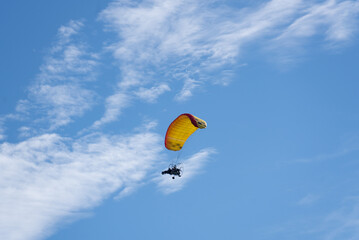 paragliding in sky