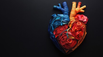 Naklejka premium Human body parts made of vivid colour origami paper