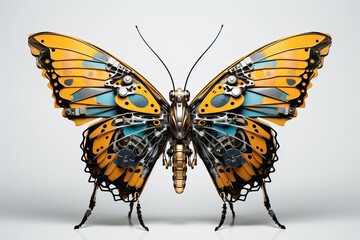 Fototapeta premium Digital Transformation butterfly robot, System Engineering, and Programming