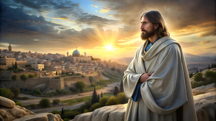 Jesus Christ at the Mount of Olives.  