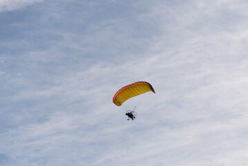 paragliding in the sky