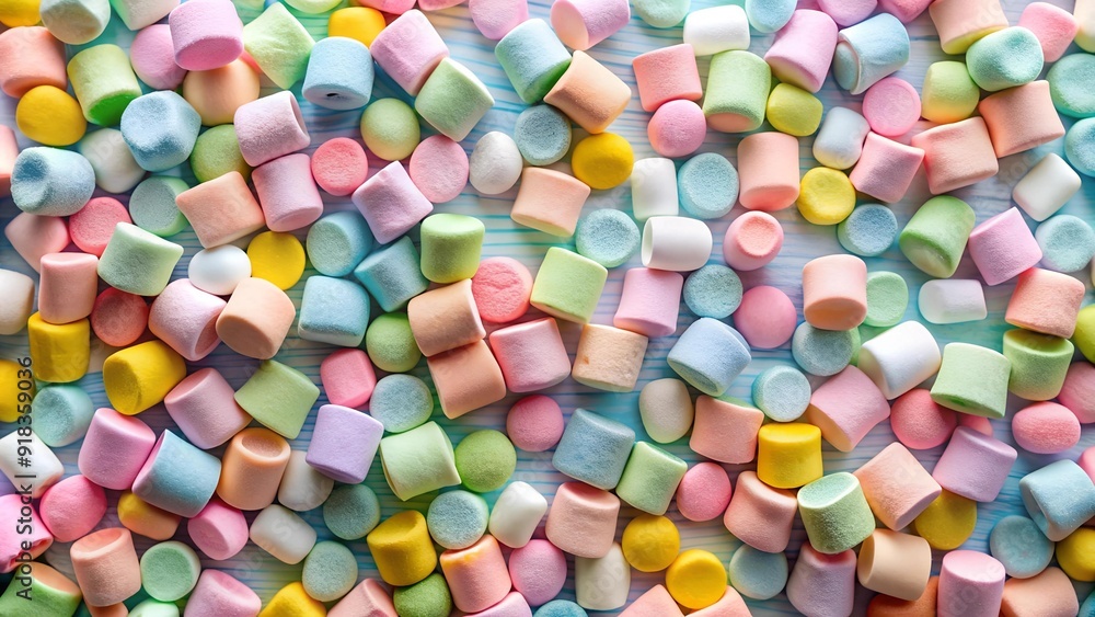 Poster a vibrant and playful marshmallow pattern for a delightful background generative ai