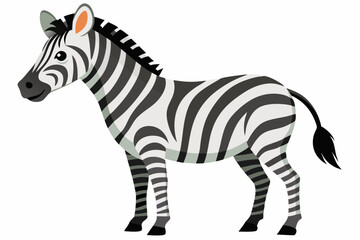 Obraz premium A Cartoon Illustration of a Zebra Standing Sideways
