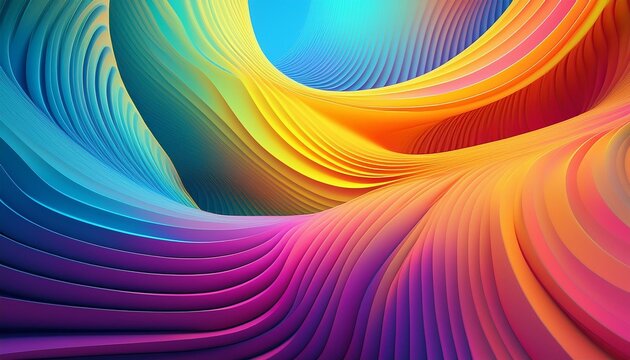 Vibrant color gradient abstract architecture Generative AI image