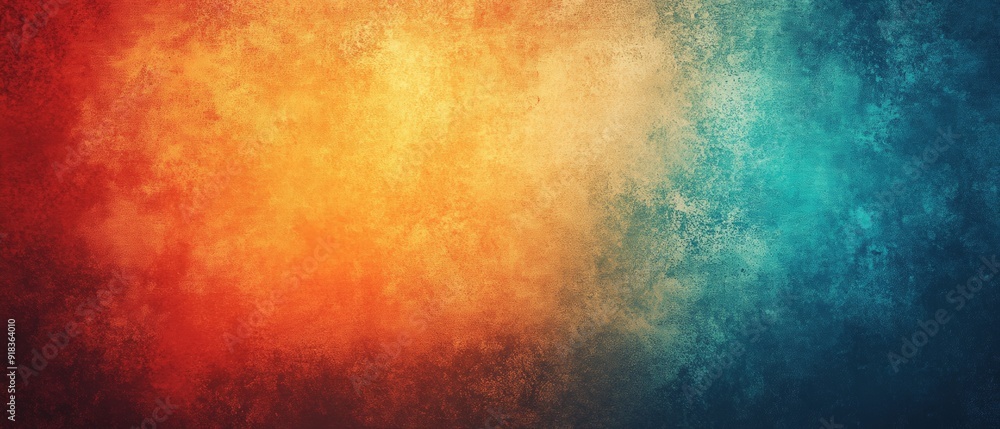 Poster retro vibes. teal, orange, and red grainy gradient summer banner design