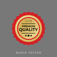 best quality badge illustration set in gold and red premium quality.eps
