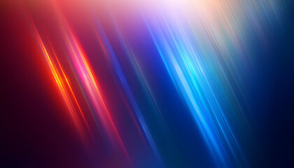 Abstract Gradient Light Beams Reflecting on a Dark Surface with Vibrant Blue Lines, Futuristic Neon Spectrum Illumination Effect.  Digital Art Composition. Patriotic Background