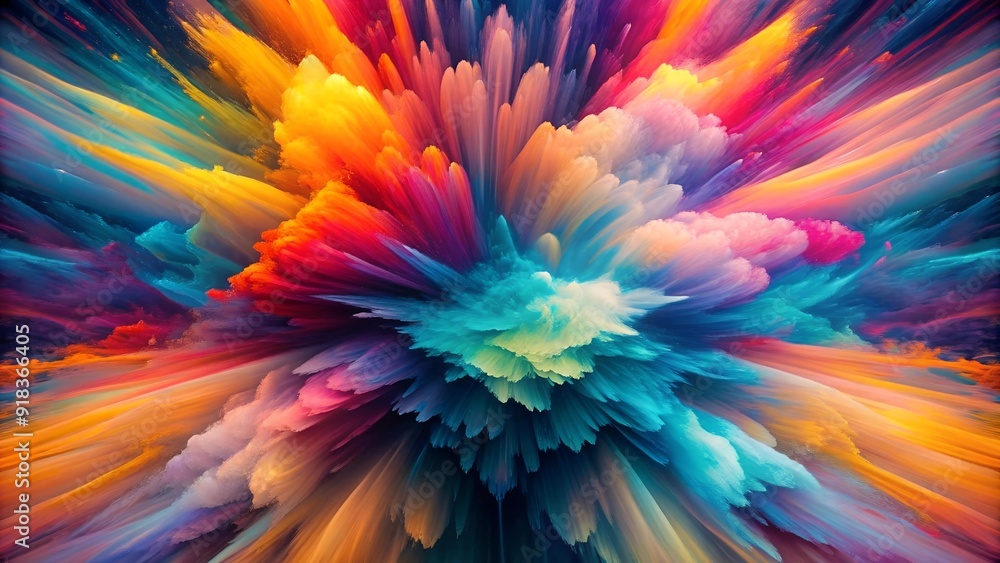 Poster abstract symphony of color: a generative art exploration in vibrant hues generative ai