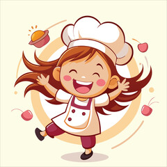 Cute little chef vector