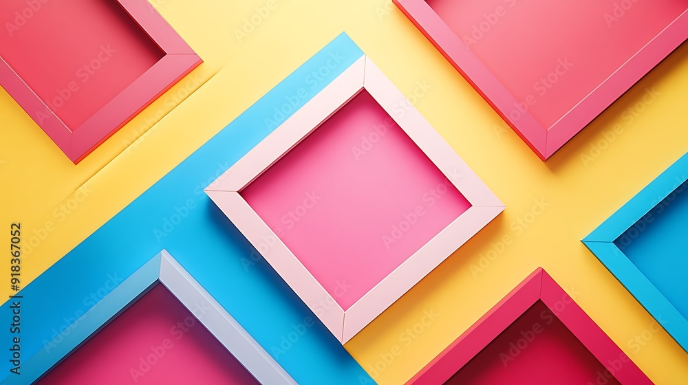 Poster abstract geometric pattern of colorful frames