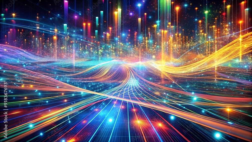 Poster digital tapestry: a symphony of data flows ai generated