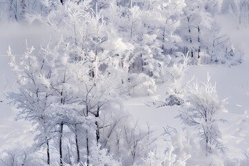 Winter Wonderland: Frozen Trees in a Snowy Forest