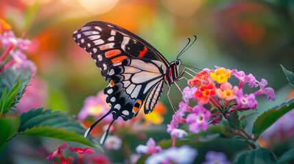 Fototapeta premium butterfly on flower differet colour