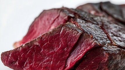 Fototapeta premium Close-up of a Sliced, Raw Beef Steak
