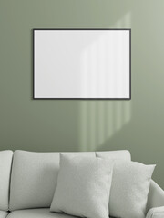 Empty framed canvas for mockups and art illustrations