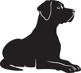 black and white dog silhouettes vector illustration.
