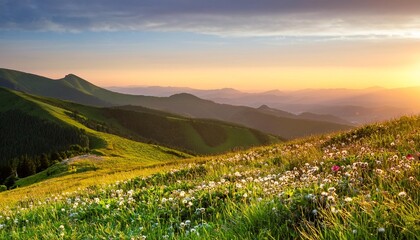 sunset in the mountains