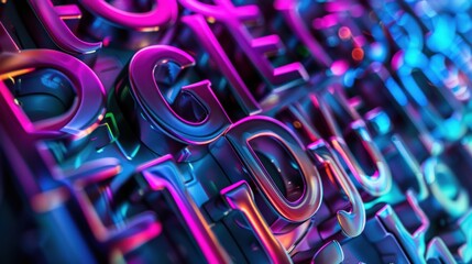 Fototapeta premium Creative 3D Typography with Neon Colors