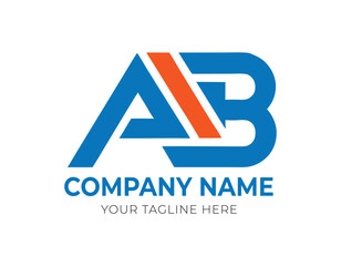 AB Logo Design Vector typography and Creative Letter Logo Concept 