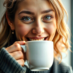 Boost Your Productivity Now! A person energetically starting their day with a steaming cup of coffee, ready to tackle tasks with enthusiasm and vigor, set against a backdrop of morning light.