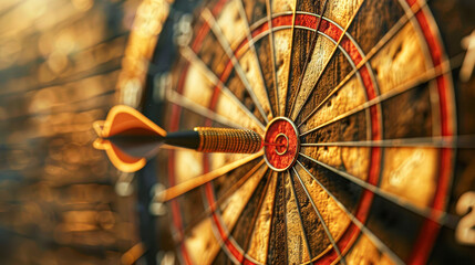 A dart is in the air, and it is about to hit a target