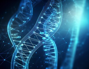 DNA and medical and technology background. Generative Image