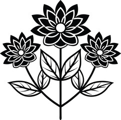 flower silhouette vector illustration