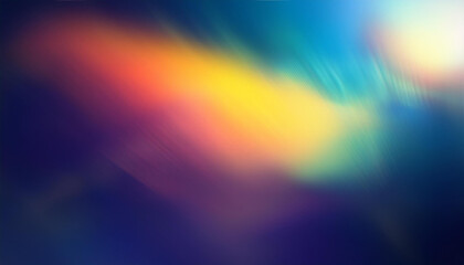 Fototapeta premium Abstract Ethereal Light Spectrum. Dreamy Rainbow Hues Blending into a Soft, Mystical Glow Across a Deep Blue Gradient Background, Banner for Presentation