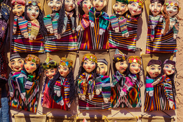 Papier-mache dolls at a street bazaar in Ichan Kala, Khiva's Inner Town.