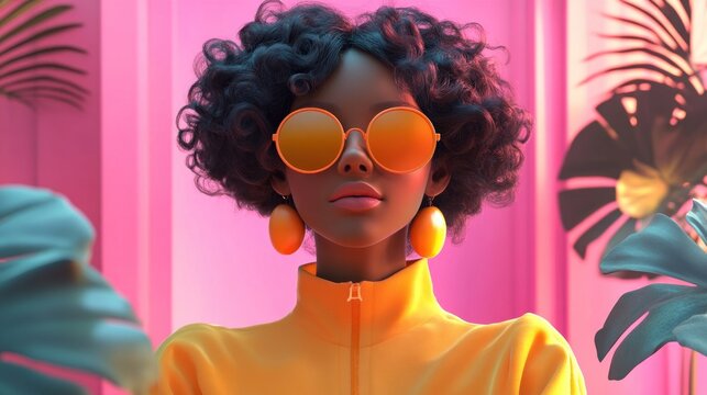 This high-graphic 3D animation depicts an influencer in the midst of a live streaming session promoting and selling products The scene is rich in detail from the influencer's expressive gestures to