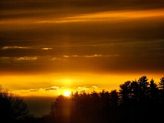 sunset over the lake