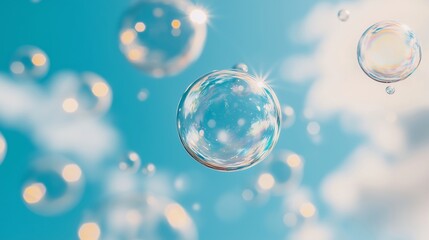 Enchanted Bubbles Dancing in a Radiant Sky