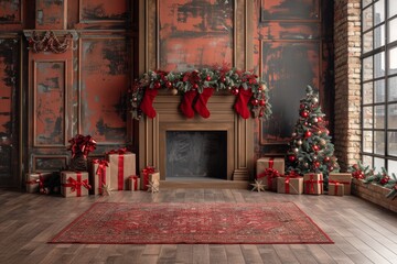 Merry Christmas and Happy New Year background