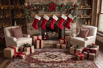 Obraz premium Merry Christmas and Happy New Year background