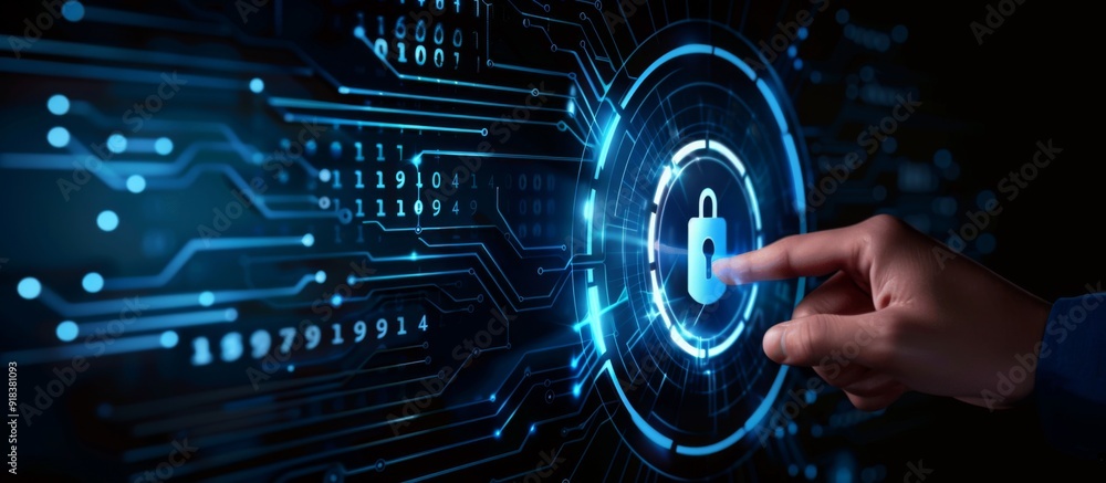 Aufkleber ensuring information privacy through cyber security with a simple hand press.