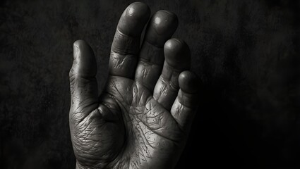 Fototapeta premium A hard working hand does not care about itself, it cares about others
