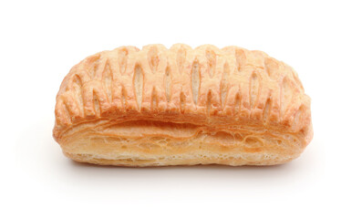 Fresh small fruit pie isolated on white.