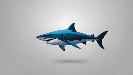 Fototapeta premium A minimalist logo featuring a sleek and stylized Shark