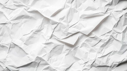 Fototapeta premium A white poster with a crumpled and creased texture, isolated against a white background, showcasing its wrinkled and uneven surface.